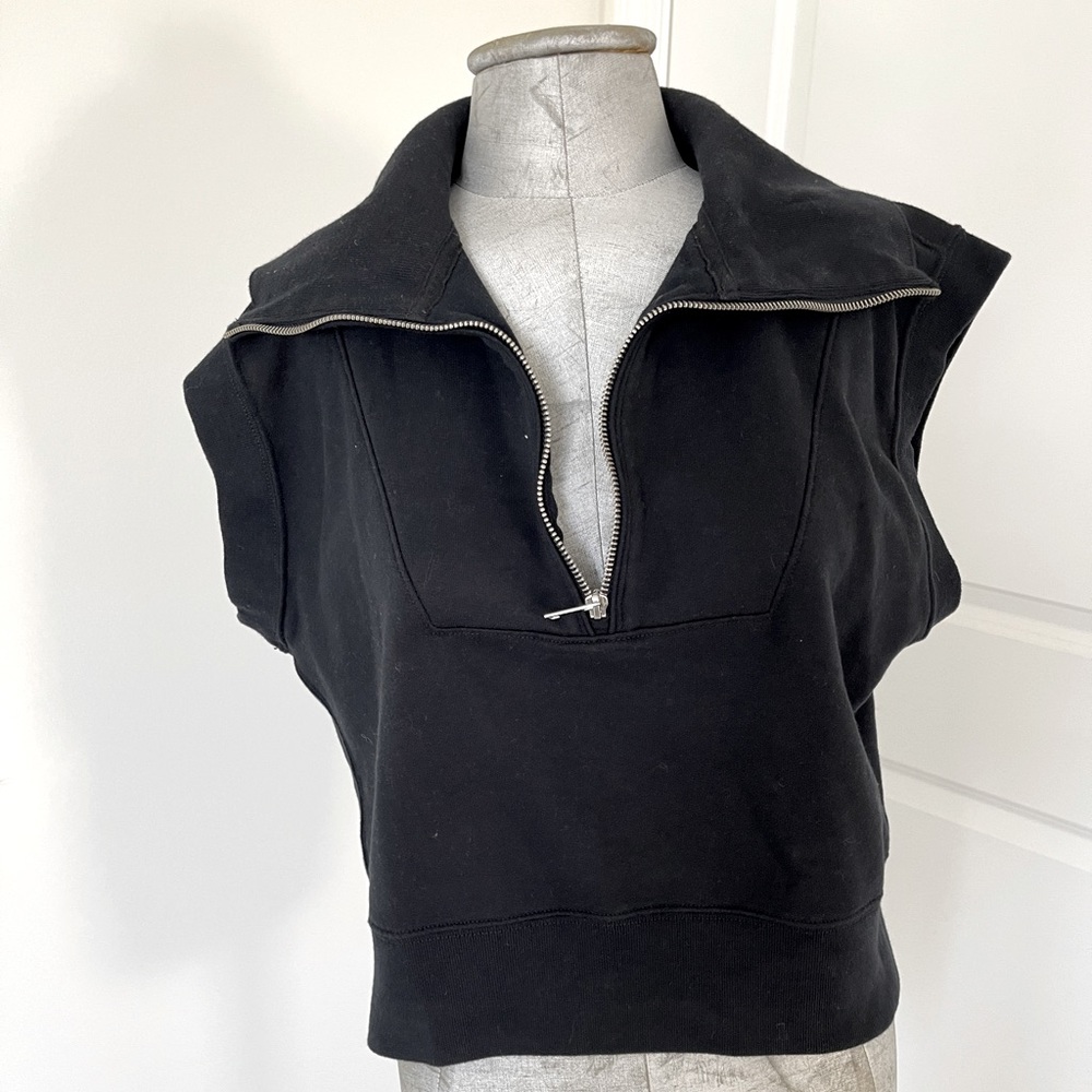 Abercrombie & Fitch SoftAf collection mock neck half zip sleeveless jumper crop